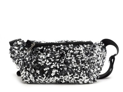 PCSTEPHANIA SEQUINS SMALL BUMBAG Argent