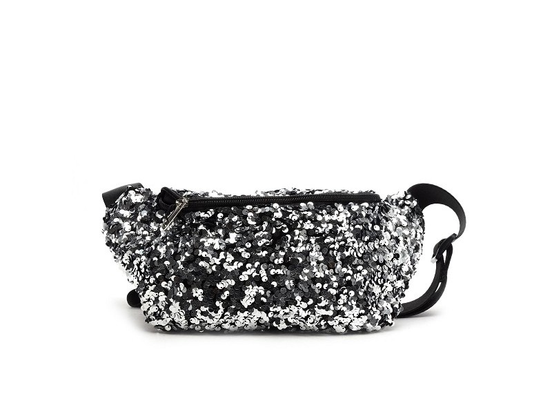 PCSTEPHANIA SEQUINS SMALL BUMBAG Argent