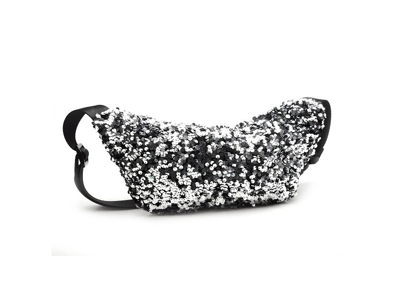 PCSTEPHANIA SEQUINS SMALL BUMBAG Argent