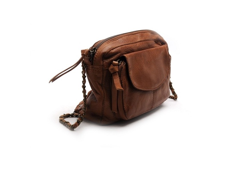 PCNAINA LEATHER CROSS BODY FC Marron