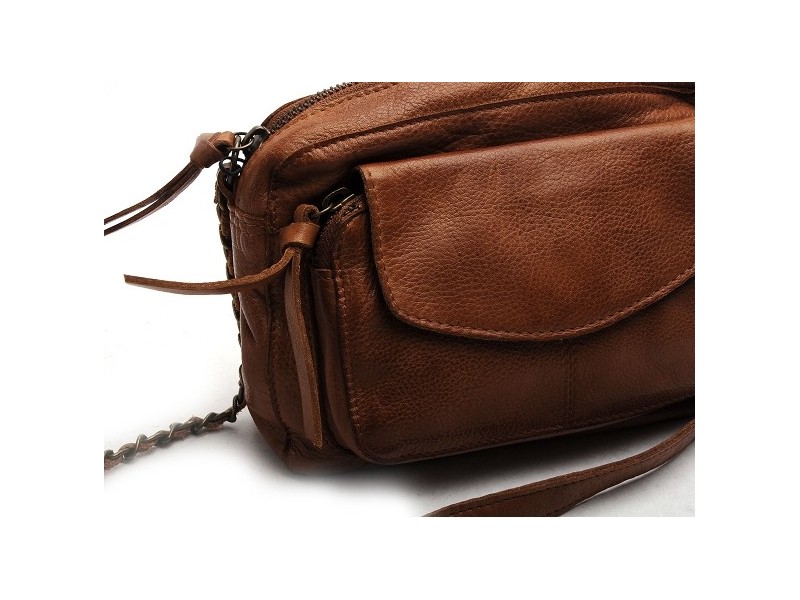 PCNAINA LEATHER CROSS BODY FC Marron