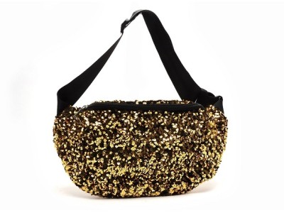 PCSTEPHANIA SEQUINS BUMBAG FC Or