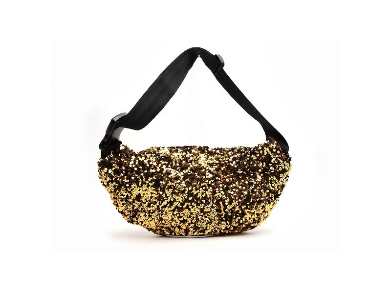 PCSTEPHANIA SEQUINS BUMBAG FC Or