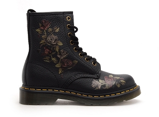 DR MARTENS 1460 DECAYED ROSES Noir