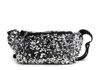 PIECES PCSTEPHANIA SEQUINS SMALL BUMBAG<br>Argent