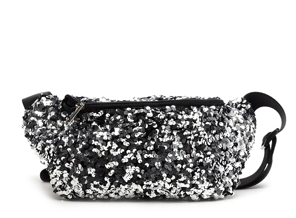 Pieces ville pcstephania sequins small bumbag argent