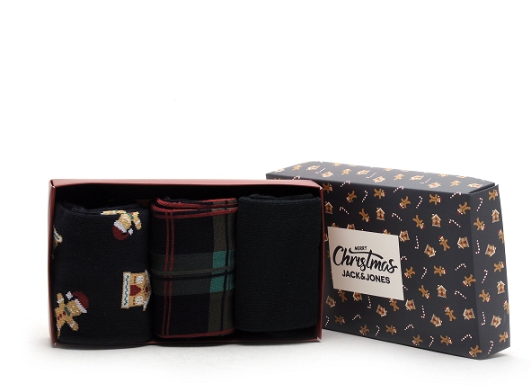 Jack and jones famille jacxmas check socks giftbox multicolore