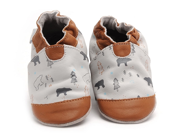 Robeez Chaussons Wintering Bear Gris | Ariva Chaussures